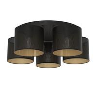 Plafonnier Plastique Métal or Noir Salon Ø58 CM Deckenleuchte Rond