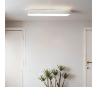 Plafonnier Plat H: 6Cm L: 63Cm Carré Blanc Inclus 2X T8 LED 3000 K
