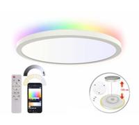Plafonnier plat SPL-240.app LED RVB CCT connecté 2565 lumens avec intensité variable Luminea Home Control