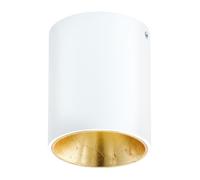 Plafonnier POLASSO LED 3,3W en aluminium et matière synthétique blanc et or D100mm
