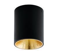 Plafonnier POLASSO LED 3,3W en aluminium et matière synthétique noir et or D100mm