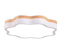 Plafonnier Postmoderne Pour Chambre D'Enfant, Style Scandinave, Motifarons, Lumière Plate, 3 Températures de Couleur, Éclairage Métallique, Panneau Lumineux En Bois Clair, Idéal Pour Salle À Manger, V