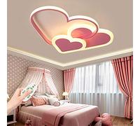 Plafonnier Pour Chambre D'enfant LED Plafond En Forme De Coeur Chambre De Bébé Moderne Décoration De La Maison Créative Fille Garçon Télécommande Dimmable Princesse Pendentif Lumière Salon,52cm(37w)