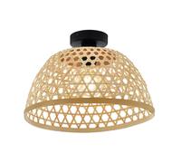 Plafonnier pour salon, en rotin tressé, aspect bois, noir, D 37 cm