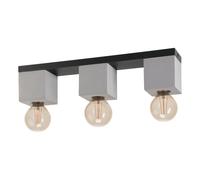 Plafonnier PR3 E27 3X40W en acier noir 490x90x110mm