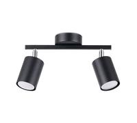 Plafonnier Projecteur Pivotant Métal Noir 2-flammig 26 CM Long Petit GU10