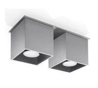 Plafonnier QUAD 2 Spot Moderne Loft Design pr Chambre Salon Escalier Couloir - Gris