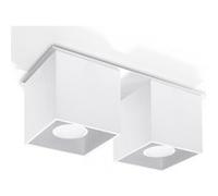 Plafonnier QUAD aluminium blanc 2 ampoules Blanc G