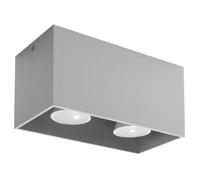 Plafonnier QUAD - Sollux Lighting - Moderne Loft Design - 2 lumières - Aluminium - Gris