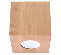 Plafonnier - QUAD - Spot Moderne - Bois Naturel - 1 Ampoule GU10 - Efficacité A++