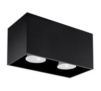 Plafonnier Aluminium Noir GU10 2 Quad