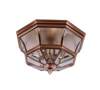 Plafonnier REGINA En Cuivre Antique Extérieur IP44 3x E14 Lampe Vintage