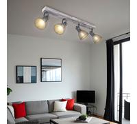 Plafonnier Réglable Barre de Spots Grille Design Gris Big.ligt