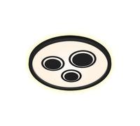 Plafonnier rétro-éclairé LED Plafonnier de salon noir, rétro-éclairage, plastique, 22W 3000lm blanc chaud, DxH 42,3 x 3,7 cm