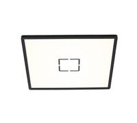 BRILONER Leuchten - Plafonnier LED, plafonnier avec effet d'éclairage de fond, 22 W, 3 000 lumens, 4 000 Kelvin, carré, blanc-noir, 420x420x29mm (Lxlxh) 3393-015