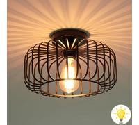 Plafonnier Rétro Plafonnier avec ampoule LED E27 Ø30cm Fer Pour Salon Chambre Couloir Restaurant Hôtel Commerce Café Blanc Chaud