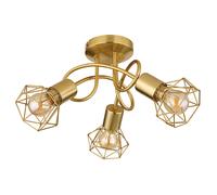 Plafonnier Rétro Spot 3 spots lampe de salon grille or, métal, 3x E14 douilles, DxH 36x20 cm