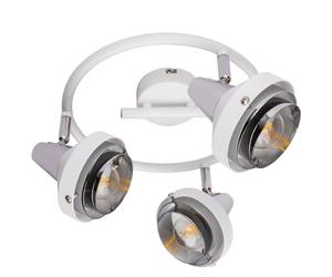 Plafonnier rétro spot chrome spot cocarde orientable salon design blanc lampe dans un ensemble comprenant des ampoules LED