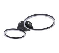 Plafonnier Ring Design plafonnier noir lampe de salon, en métal, 1x LED 24W 900Lm blanc chaud, LxPxH 49x25x7,2 cm