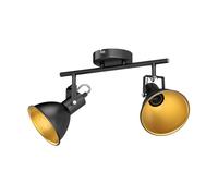 Plafonnier RISI 2 flammes noir/or mat 2x E14 max. 40W