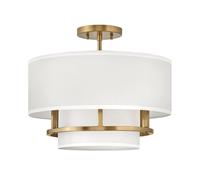 Plafonnier Rond Ø 40,6 Cm En Laiton Blanc E14 Chambre À Coucher Lampe