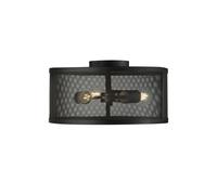 Plafonnier Rond Ø 45 Cm 3X E27 Noir Métal Hall Salon