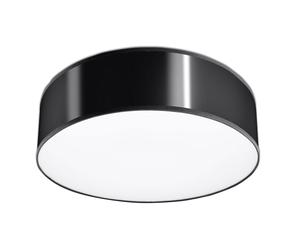Plafonnier rond acier noir Plafonnier acier Plafonnier rond PVC chambre, 2x E27, 35 cm