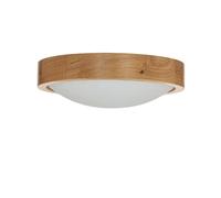 Plafonnier Rond ARBARO En Chêne Bois Verre Abat-Jour Ø27Cm Pour Salon Convivial