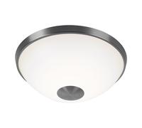 Plafonnier rond blanc salon plafonnier LED plafonnier moderne, nickel mat, 1x LED 11W 820Lm blanc chaud, DxH 30x11 cm