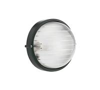 Plafonnier rond industriel d'extérieur de couleur noire avec douille E27 Sovil
