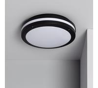 Plafonnier Rond Métal Corso Ø300 mm pour Extérieur IP54 Noir Noir G