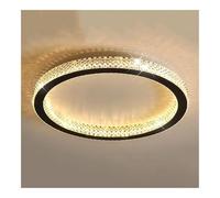 Plafonnier Rond Moderne En Acrylique Et Cristal, Style Contemporain, Tricolore, À Intensité Variable, Pour Chambre, Salon Ou Salle À Manger (Noir)/Noir