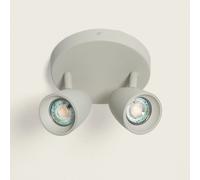 Plafonnier Rond Orientable Aluminium 2 Spots Adrien
