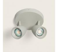 Plafonnier Rond Orientable Aluminium 2 Spots Adrien