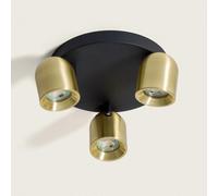 Plafonnier Rond Orientable Aluminium 3 Spots Caleb Blanc