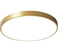 Plafonnier Rond Plafonnier Encastré en Laiton Doré Luminaire LED Ultra-Mince Moderne pour Salon Couloir Chambre Cuisine, Brass+threecolordimming, 30cm+27W