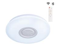 Plafonnier rond RGB avec haut parleur Bluetooth, éclairage d'intérieur à intensité réglable, commande via télécommande et application mobile