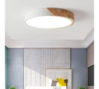 Plafonnier rond ultra-fin et moderne pour bar d'intérieur, style minimaliste, avec panneau lumineux encastré. Luminaire suspendu blanc, idéal pour un couloir, une chambre, un salon ou une salle à mang