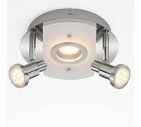 Plafonnier Rondelle de Plafond 3-flg Métal Chrome Salle à Manger Réglable