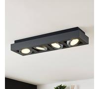Plafonnier Ronka Arcchio, dimmable, noir, Salon / Salle à manger, Aluminium, Moderne, Plafonnier