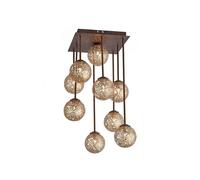 Plafonnier Rustique Maison de campagne Brun rouille Or L:30 cm G9 Deckenleuchte