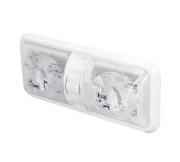 Plafonnier RV, Plafonnier DC 12V pour Bateau ABS à 48 LED Facile à Installer avec Interrupteur à 3 Positions pour l'éclairage (Lumière blanche 4000-4500K)