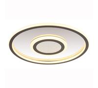 Plafonnier Salle à manger Plafonnier Memory 3 niveaux LED avec effet 3D, aluminium inox métal, 1x LED 40W 2400Lm blanc chaud, DxH 43,2x5 cm