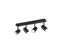 Plafonnier salle de bain - TRIO LIGHTING - 4xGU10 5W - Noir mat - IP44 - Design contemporain