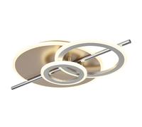 Plafonnier Salon Lampe design LED Plafonnier Chambre, couleur champagne, argent, 40W 3000lm blanc neutre, LxH 55 x 8,5 cm