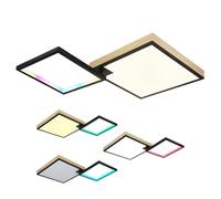 Plafonnier salon lumière plafonnier salle à manger lampe chambre lumière, métal MDF aspect bois, télécommande dimmable CCT, LED 40W 2000Lm 2700-6500K, L 85,5 cm