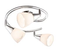 Plafonnier salon lumière salle à manger lampe plafonnier chambre lampe spot, métal verre chromé, spot mobile 3 ampoules E14, D 47,5 cm