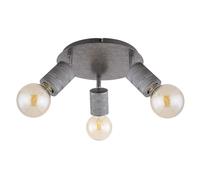 Plafonnier salon lumière salle à manger lampe plafonnier spot, aluminium métal argenté, 3 ampoules, H 16 cm