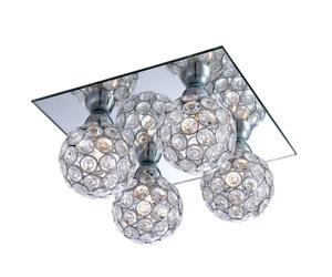 Plafonnier salon miroir boule de cristal lumineuse spots en set comprenant des ampoules LED