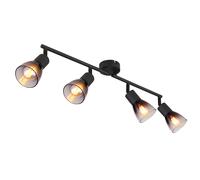 Plafonnier salon orientable verre couleur fumée 4 lampes L 60cm